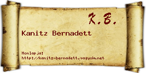 Kanitz Bernadett névjegykártya
