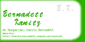 bernadett kanitz business card